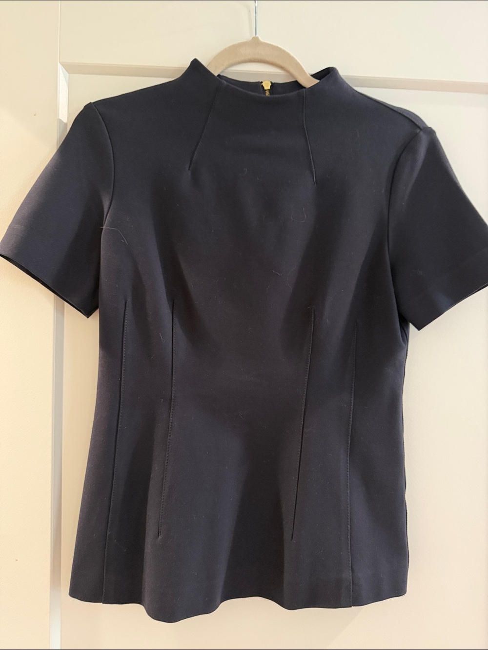 DKNYC Black Short-Sleeve Mock Neck Top